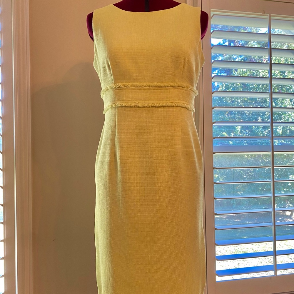 Kasparov yellow sleeveless dress, fully lined. Size 6. Worn once.  $30.00.